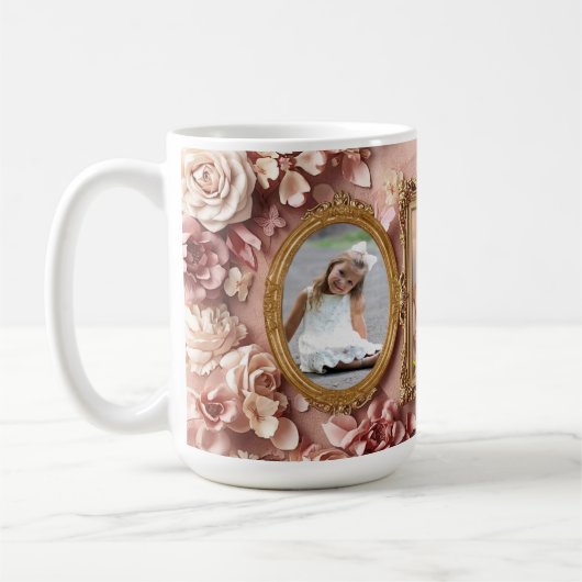Soft Gold Baroque Floral Memory Frames Gallery Kaffeetasse (Links)