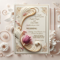 Soft Gold Baroque Grandeur mit Tulip Floral Swirl