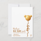 Soft Gold Bear Balloon Beary Thanks Neutral Dankeskarte (Vorderseite)