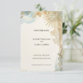 Soft-Gold-Botanik-Save-the-Date-Karte Save The Date (Stehend Vorderseite)