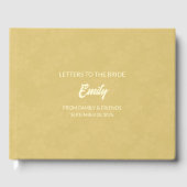Soft Gold Buchstaben an das Bride Keepake Notebook Gästebuch (Vorderseite)