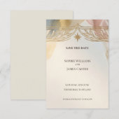 Soft Gold Floral Save The Date (Vorne/Hinten)