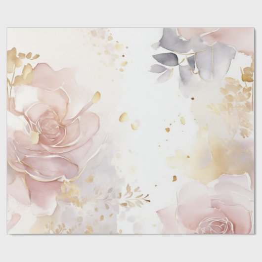 Soft Gold Leaf Elegance Geschenkpapier (Flach)