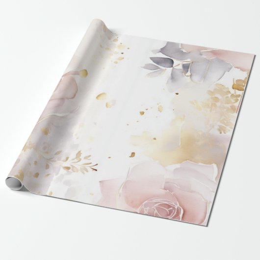 Soft Gold Leaf Elegance Geschenkpapier (Ungerollt)