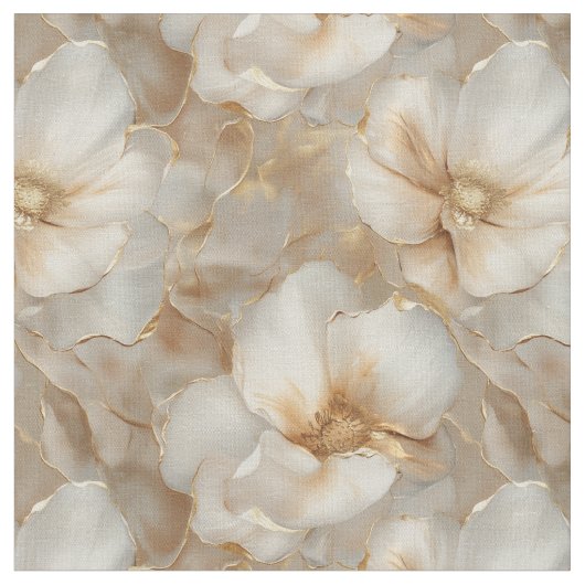 Soft Gold Luxus Blume Stoff (Nahaufnahme)