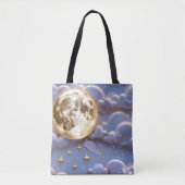 Soft Gold Pale Blue Lavender Moon Serenity Tasche (Vorderseite)
