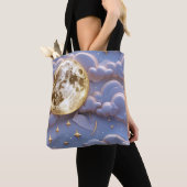 Soft Gold Pale Blue Lavender Moon Serenity Tasche (Von Nahem)