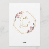Soft Gold & Pink Floral Invite Einladung (Rückseite)