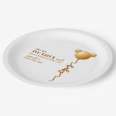 Soft Gold Teddy Ballon Bearly Wait Neutral Pappteller (Schrägansicht)