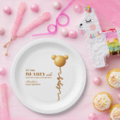 Soft Gold Teddy Balloon Bearly Wait Neutral Pappteller (Party)