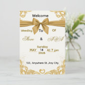 Soft Gold Wedding Invitation – Minimal Elegant Des Einladung (Stehend Vorderseite)