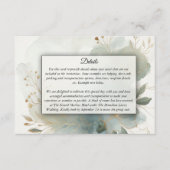 Soft Golden Dusty Blue Romance Wedding Begleitkarte (Vorderseite)