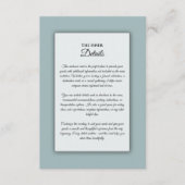 Soft Golden Dusty Blue Romance Wedding Begleitkarte (Vorderseite)