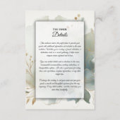 Soft Golden Dusty Blue Romance Wedding Begleitkarte (Vorderseite)