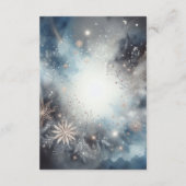 Soft Golden Dusty Blue Romance Wedding Begleitkarte (Rückseite)