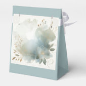 Soft Golden Dusty Blue Romance Wedding Geschenkschachtel (Rückseite)