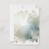 Soft Golden Dusty Blue Romance Wedding RSVP Karte (Rückseite)
