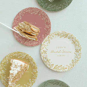 Soft Golden Garden Brautparty Pappteller