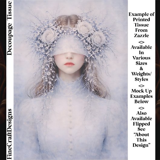 Soft Gothic Romance Winter Portrait FH9L Decoupage Seidenpapier