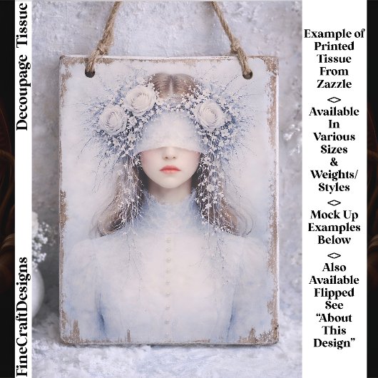 Soft Gothic Romance Winter Portrait FH9R Decoupage Seidenpapier