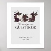 Soft Gothic Schädel & Rosen Gästebuch Signierung (Vorne)