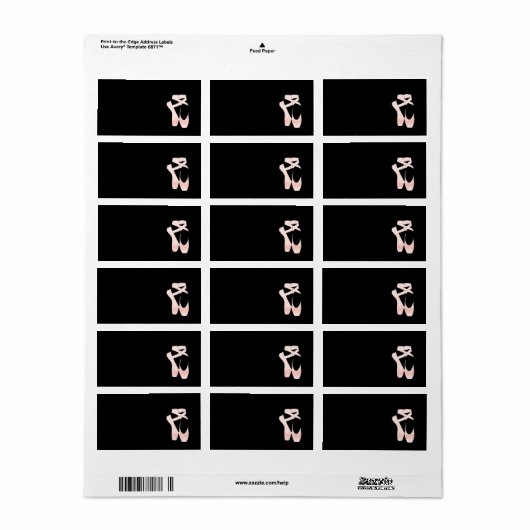 Soft Gradient Pink Ballet Shoes Adressaufkleber (Vorne)