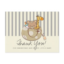 Soft Gray Baby Animals Baby Dusche Vielen Dank