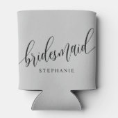 Soft Gray Bridesmaid Modernes Skript Dosenkühler (Rückseite)