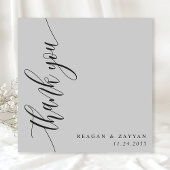 Soft Gray Calligraphy Script Wedding Dankeskarte