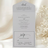 Soft Gray Einfache moderne Schrift All In One Einladung