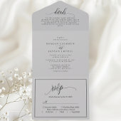 Soft Gray Einfache moderne Schrift All In One Einladung