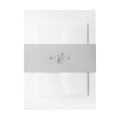 Soft Gray Elegant Simple Monogram Wedding Einladungsbanderole (Vorderseite Beispiel)