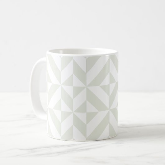 Soft Gray Geometric Art Deco Kaffeetasse (Vorderseite Links)
