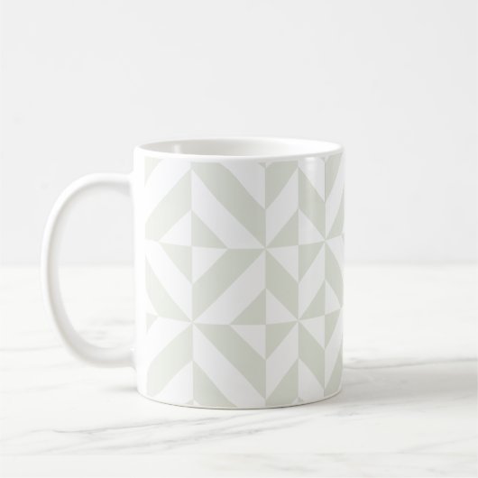 Soft Gray Geometric Art Deco Kaffeetasse (Links)