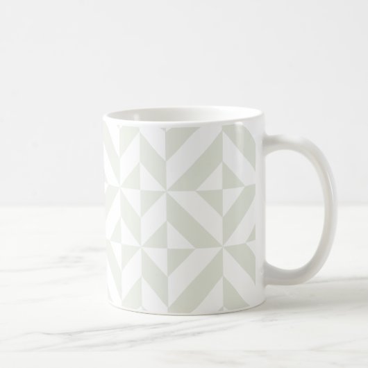 Soft Gray Geometric Art Deco Kaffeetasse (Rechts)