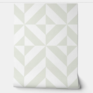 Soft Gray Geometric Art Deco Tapete