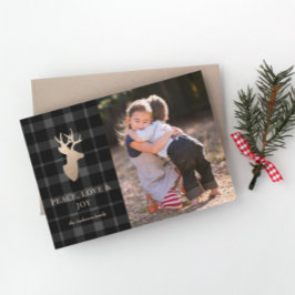 Soft Gray Kariert Golden Death Weihnachtskarte Feiertagskarte