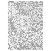 Soft Gray Mandala Pattern Klemmbrett (Rückseite)