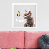 Soft Gray Meow Cat Leinwanddruck (Insitu (Wohnzimmer))