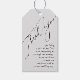 Soft Gray Minimal einfache Hochzeit Vielen Dank Geschenkanhänger