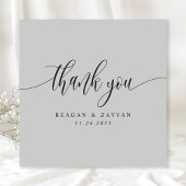 Soft Gray Minimalistisch Script Wedding Dankeskarte
