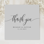 Soft Gray Minimalistisch Script Wedding Dankeskarte
