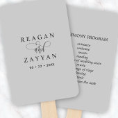 Soft Gray Minimalistisch Wedding Program Fächer