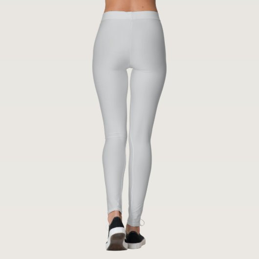 Soft Gray Personalized Custom Text Vertical Leggings (Rückseite)