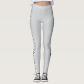 Soft Gray Personalized Custom Text Vertical Leggings (Vorderseite)