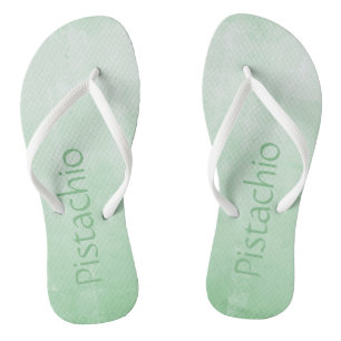 Soft Gray Pistachio ombre abstrakt Ihr Name Badesandalen