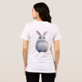 Soft Gray Round Bunny Tee | Cute Zodiac Rabbit (Rückseite voll)