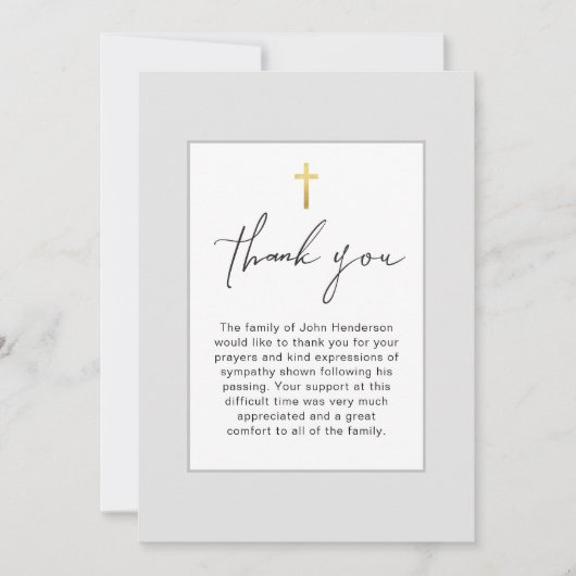 Soft Gray Simple Beerdigung Danke Karte (Vorderseite)