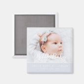 Soft Gray Simple Contemporary Hello Baby Magnet (Vorderseite/Rückseite)