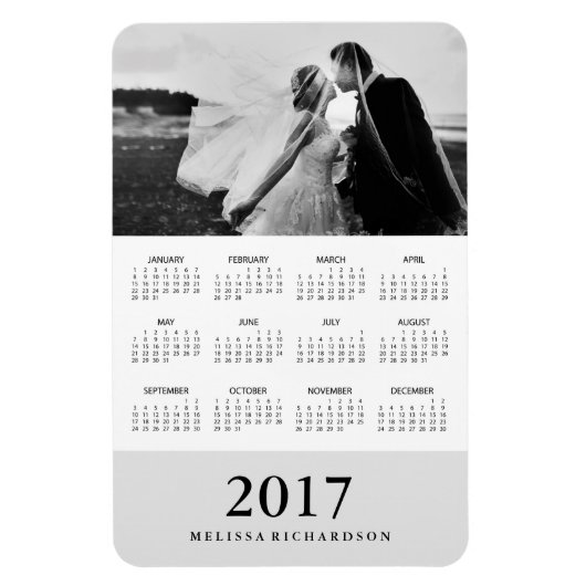 Soft Gray Stripe | Eleganter Foto - Kalender 2017 Magnet (Vertikal)